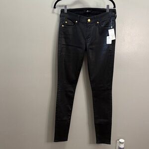 NWT 7 For All Mankind black metallic jeans 28